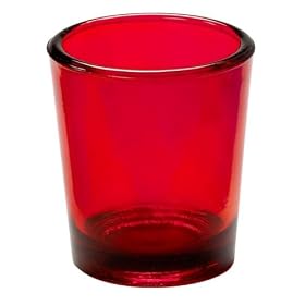 Biedermann & Sons 12 Glass Votive Candle Holders In Red