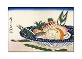 Bowl of Sushi Hiroshige Fridge Magnet