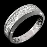 0.89 carat Princess Cut Diamond Wedding Band in 14 Karat Gold