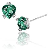 CandyGem 14k Gold Created Heart Shape Emerald and Diamond Earrings 415sxXpw5eL. SL160 CandyGem 14k Gold Created Heart Shape Emerald and Diamond Earrings