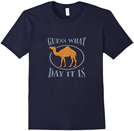 Men's Guess What Day It Is Camel Hump Day Wednesday Shirt Large Navy