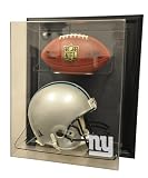 New York Giants Helmet and Football "Case-Up" Display, Black - Acrylic Football Display Cases