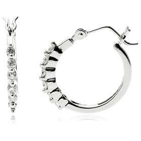 14k White or Yellow Gold Diamond Hoop Earrings (1 4 cttw, H-I Color, I2... by Amazon.com Collection