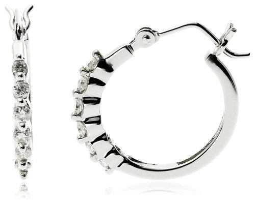 14k White or Yellow Gold Diamond Hoop Earrings (1/4 cttw, H-I Color, I2 Clarity)