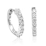 14k White Gold 8 Stone Hoop Diamond Earrings (G-H, I1, 0.50 carat)