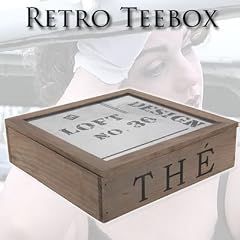 Retro Teebox mit 9 F�chern und Metalldeckel