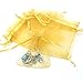 Akstore 100PCS 4x6inch (10x15cm) Drawstring Organza Jewelry Favor Pouches Wedding Party Festival Gift Bags Candy Bags (Golden)