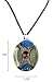 Necklace - N92 - Murano Glass Style - Oval Shape ~ Blue, Lime & Silver