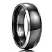 King Will Unisex 8mm Tungsten Ring Black Domed High Polished Classic Wedding Engagement Band Two Tone 9