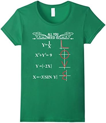 Women's All You Need Is Math T-Shirt Large Kelly Green