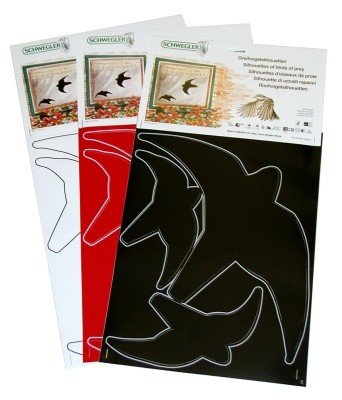 3 Stück Greifvogelsilhouetten in WEIß, 36,5 /19,5 cm