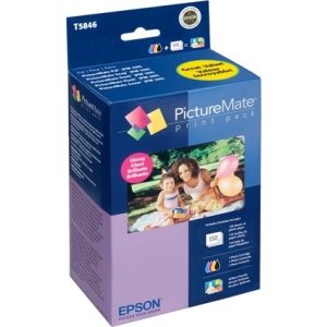 Epson T5846 Picturemate 200-series print pack (includes ink & paper), glossy, 4 x 6, 150 sheets