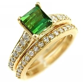 2.38ct VVS Green Tourmaline Engagement/Wedding Ring Set 14k Yellow Gold 415tAZ%2BNVYL. SL500 AA280 2.38ct VVS Green Tourmaline Engagement/Wedding Ring Set 14k Yellow Gold
