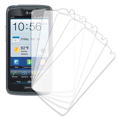 Mpero 5 Pack of Clear Screen Protectors for Pantech Discover P9090