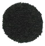 Leather Shag Rug Soft Allover Suede 3Round (Black)