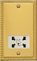 Varilight - Dual Voltage Shaver Socket Georgian Brass - XGSS