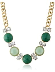 Anne Klein "Colorful Waterfall" Silver-Tone and Blue Multi-Frontal Necklace, 20"