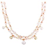 14k Yellow Gold-Filled Double-Row Pink Multi-Tone Freshwater Cultured Pearl with Citrine and...