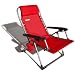 Strathwood Multi-Position Beach and Pool Lounge Chair, Red with Silver Frame