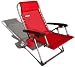 Strathwood Multi-Position Beach and Pool Lounge Chair, Red with Silver Frame