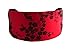 Luxurious Black Cherry Flower Brocade Over Bright Red Silk Soft Fabric Headband