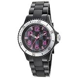 L by ELLE Womens LE50007P03 Black Plastic Silv