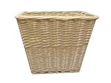 NEW RECT. WHITE WICKER WASTE PAPER BIN