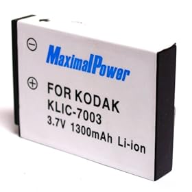 Maximal Power DB KOD KLIC-7003 Replacement Battery for Kodak Digital Camera/Camcorder (Black)