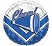 "Cheer!" Blue Megaphone Mylar Balloon Blue & White Cheerleading