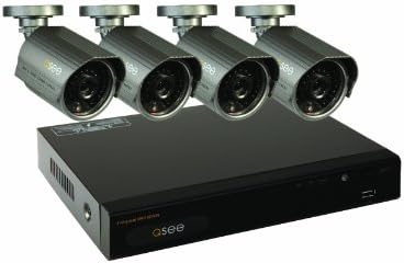 Q-See QT534-4E4-5 4 Channel Full D1 Surveillance System with 4-960H/700TVL Cameras and Pre-Installed 500GB Hard Drive