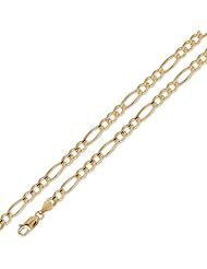 10k Solid Yellow Gold Open Figaro Chain Bracelet 5.6mm 8"