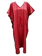 Red Kaftan Dress Lounger Wear Cotton Caftan Dress