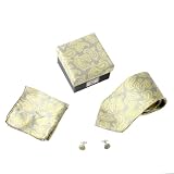 personalised boyfriend gifts-Green Paisley Necktie, Cufflinks, Hanky, Matching Same Fabric Gift Box Set Marriage ties for men DS1085  Free Shipping