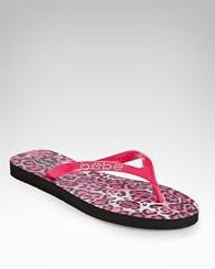 bebe Logo Leopard Flip Flop