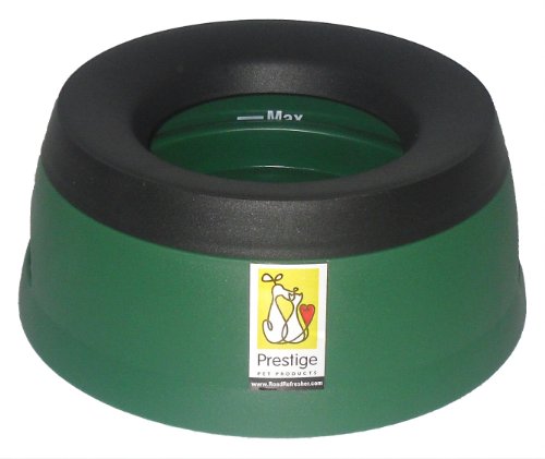 Non Spill Water Bowl for Dogs, Green, Large, By Road Refresher