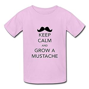Geek 100% Cotton Keep Calm Grow Mustache Children T Shirts