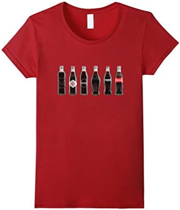 Women's Soda Soft Drink Bottle Evolution History T-Shirt XL Cranberry