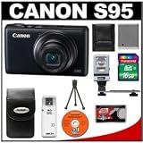 Canon PowerShot S95 10 MP Digital Camera with 16GB Card + Battery + Case + Flash + Accessory Kit