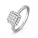 10KT White Gold Round Diamond Sqaure Fashion Ring (1/2 cttw)