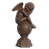 Eigenschaften LIVING-ART24  / LANDHAUS DEKO-FIGUR ENGEL AUF KUGEL GUSSEISEN 23CM