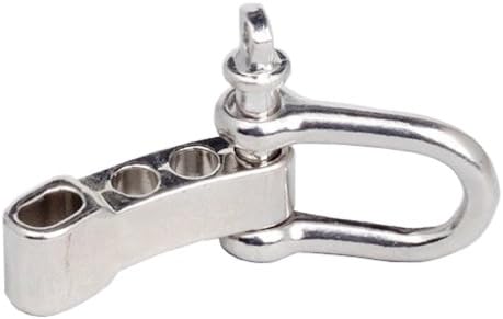 50pcs Silver stainless steel U shaped adjustable shackle with 4 holes for paracord bracelets