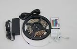 16.4 Ft Waterproof 150leds,RGB Color Changing Kit with LED Flexible Strip+24key Controller+IR Remote box and 12 Volt 4 Amp Power Supply by Eastshine by EASTSHINE