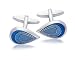 Blue Tear Drop Design Fashion Cufflink 9278