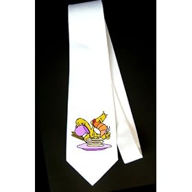 Party Decoration Necktie with flapjacks, toucan, pancakes, birds, food, bird