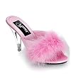 Pleaser Shoes Women��s CARESS-401F (ROMANCE-04), 4" Heel Fur Satin Sandal