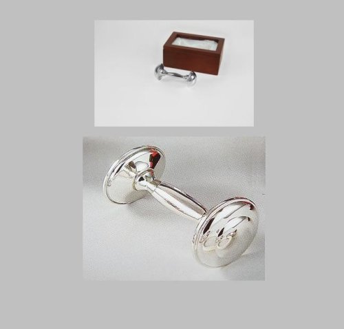 Kinderrassel Boney 10x4 cm, SILBER plated / versilbert