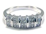 Princess Diamond Right Hand Wedding Band Ring 14k White gold