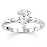 .91 CT F VS1 PEAR DIAMOND ENGAGEMENT RING 18K