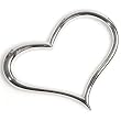 Silver Plain Heart Pendant, Size: 50mm