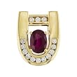 14K Yellow Gold Ruby and Diamond Pendant